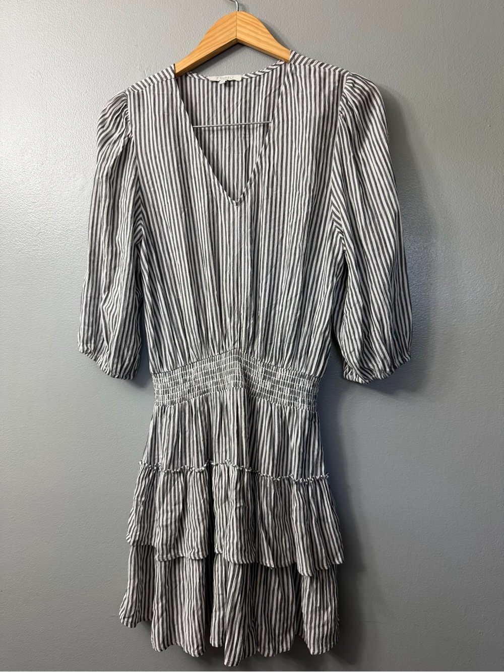 Z Supply Stella Striped Mini Dress V-neckline, smocked waistband small